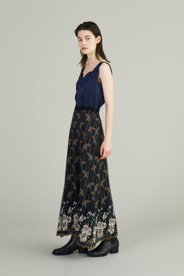 MURRAL Everlasting embroidery lace skirt (Black)