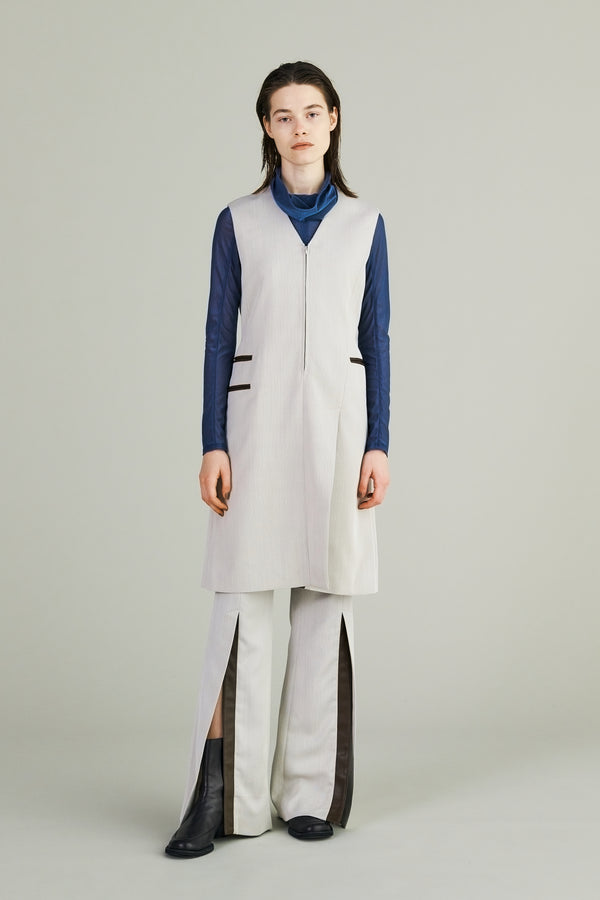 MURRAL Chambray sleeveless dress (Ice gray)