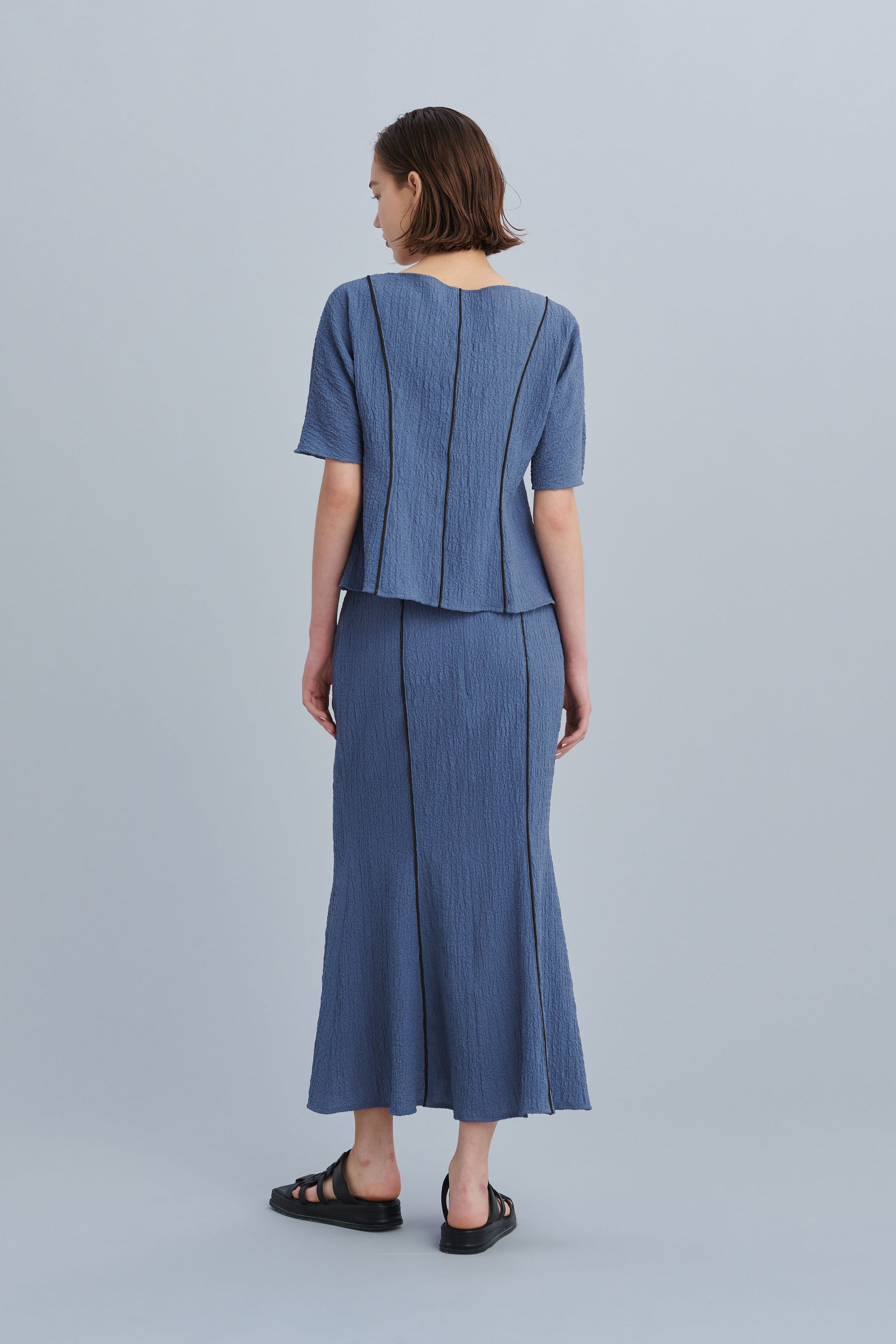 Unevenness skirt(Blue)