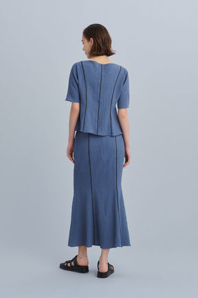 Unevenness skirt(Blue)