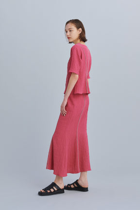 Unevenness skirt(Pink)