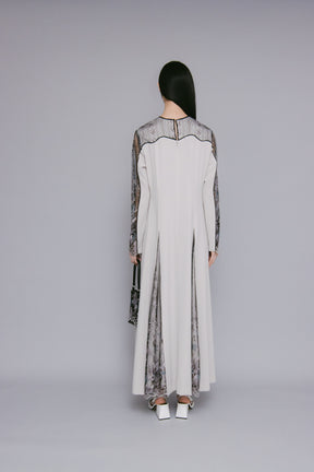 Petal lace dress (Ice gray)