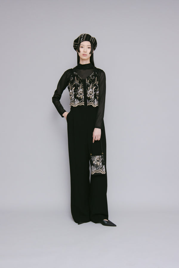 MURRAL Snow flower lace mini bag (Black)
