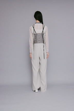 Petal lace overalls (Ice gray)