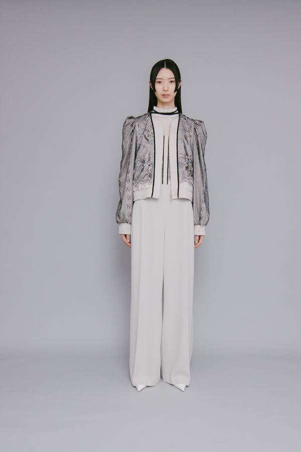 MURRAL Petal lace zipped jacket (Gray)