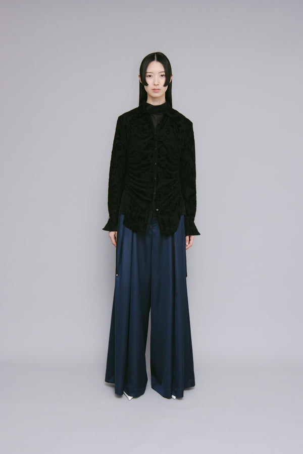 MURRAL Snowflake jacquard velor shirt (Black)