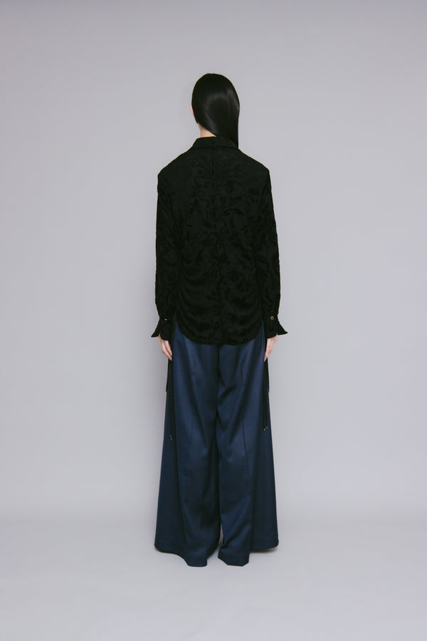 MURRAL Snowflake jacquard velor shirt (Black)