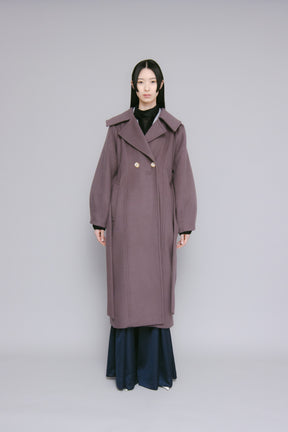 Curvy wool coat (Purple)