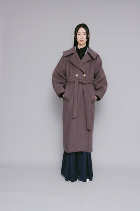 Curvy wool coat (Purple)