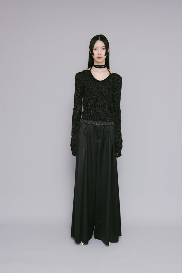 MURRAL Flutter wide slacks (Black)