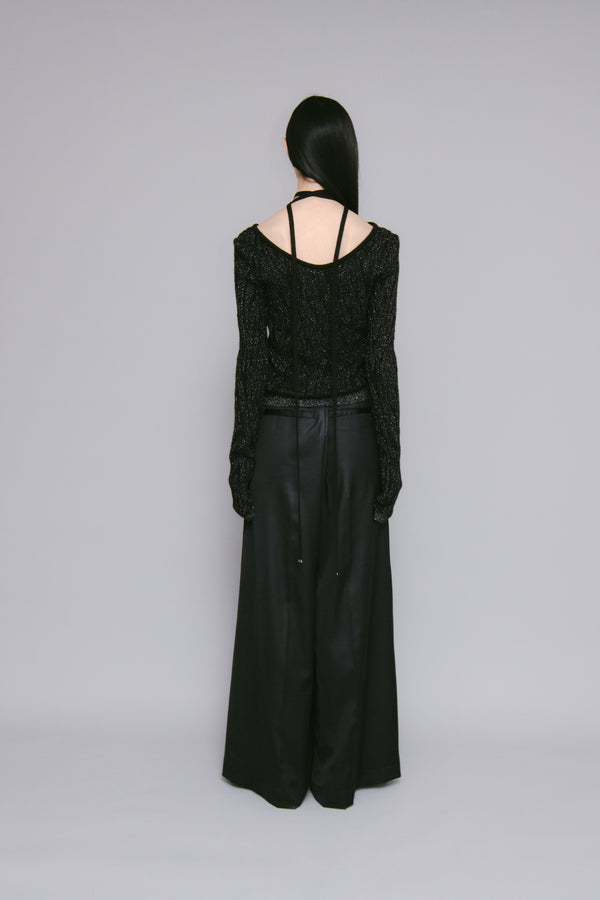 MURRAL Flutter wide slacks (Black)