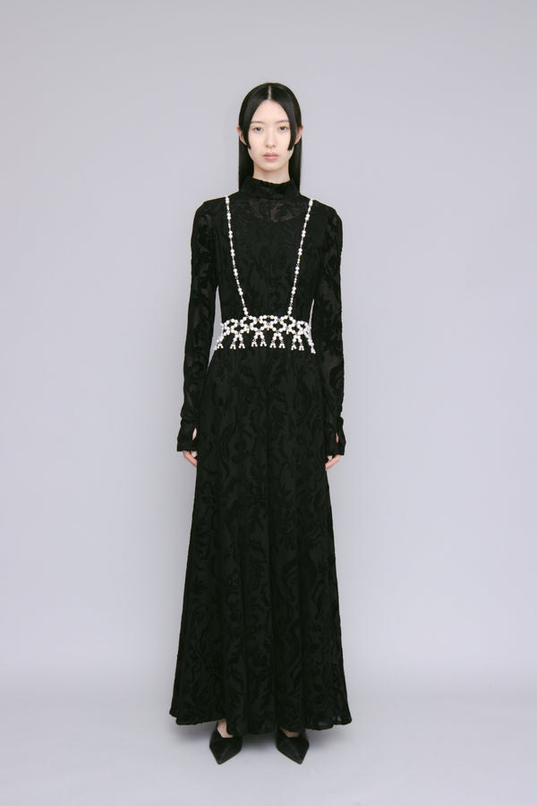 MURRAL Snowflake jacquard velor dress (Black)