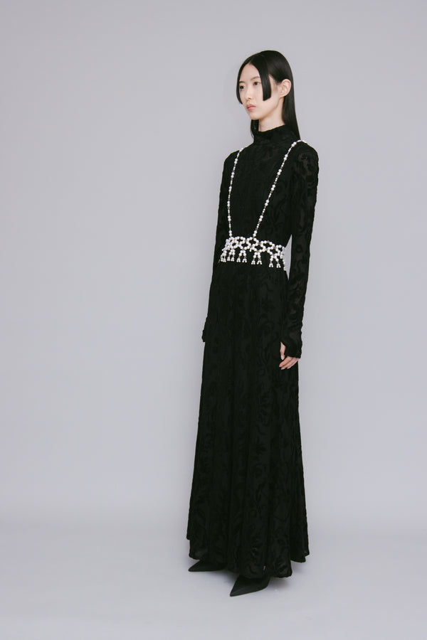 MURRAL Snowflake jacquard velor dress (Black)