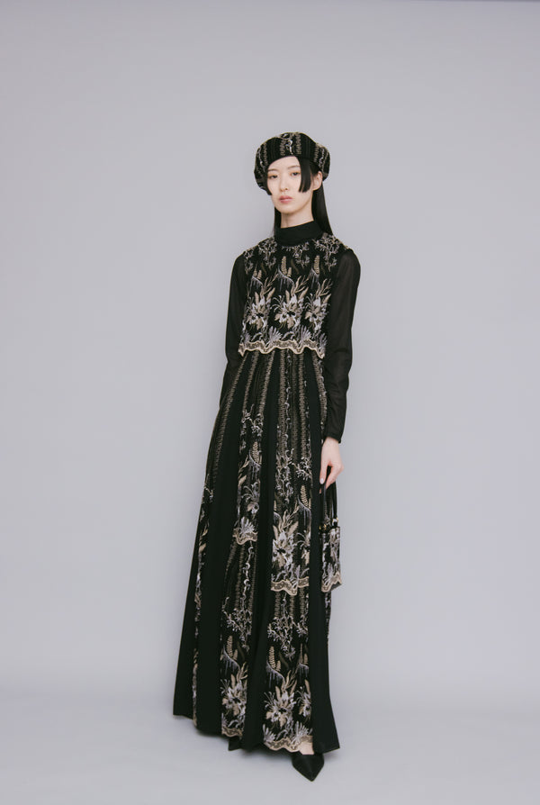 MURRAL Snow flower lace dress (Black)