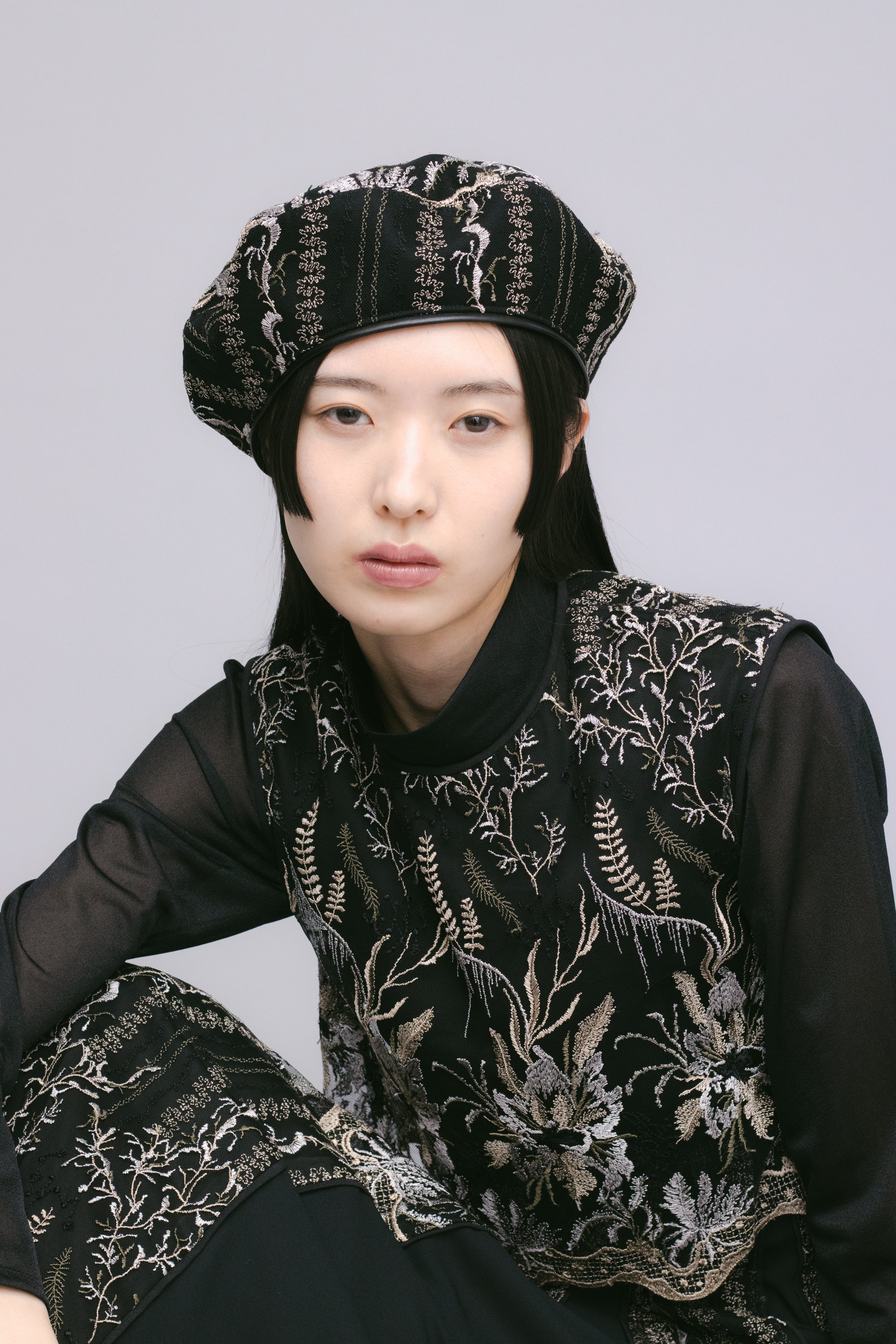 7,742円限定特価❣️ Snow flower lace beret