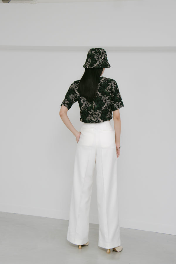 MURRAL Quartz embroidery short top (Black)
