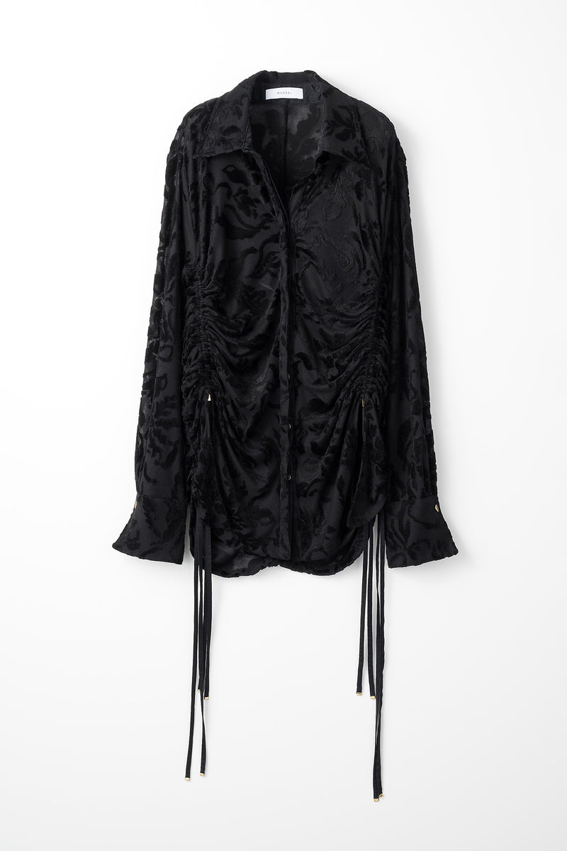 Snowflake jacquard velor shirt (Black)