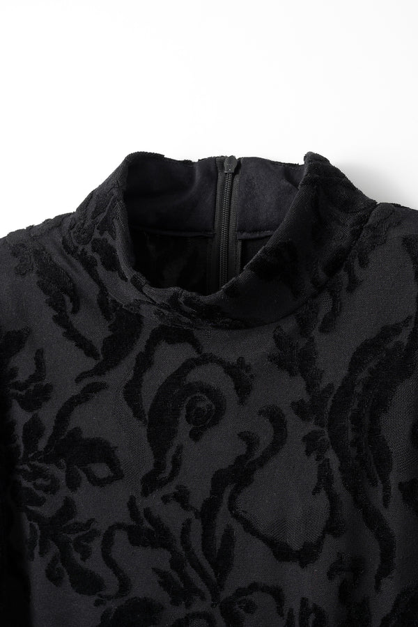 MURRAL Snowflake jacquard velor top (Black)