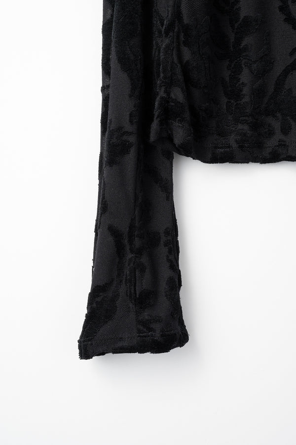 MURRAL Snowflake jacquard velor top (Black)