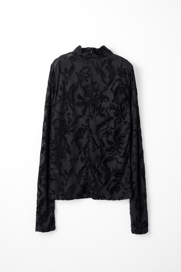MURRAL Snowflake jacquard velor top (Black)