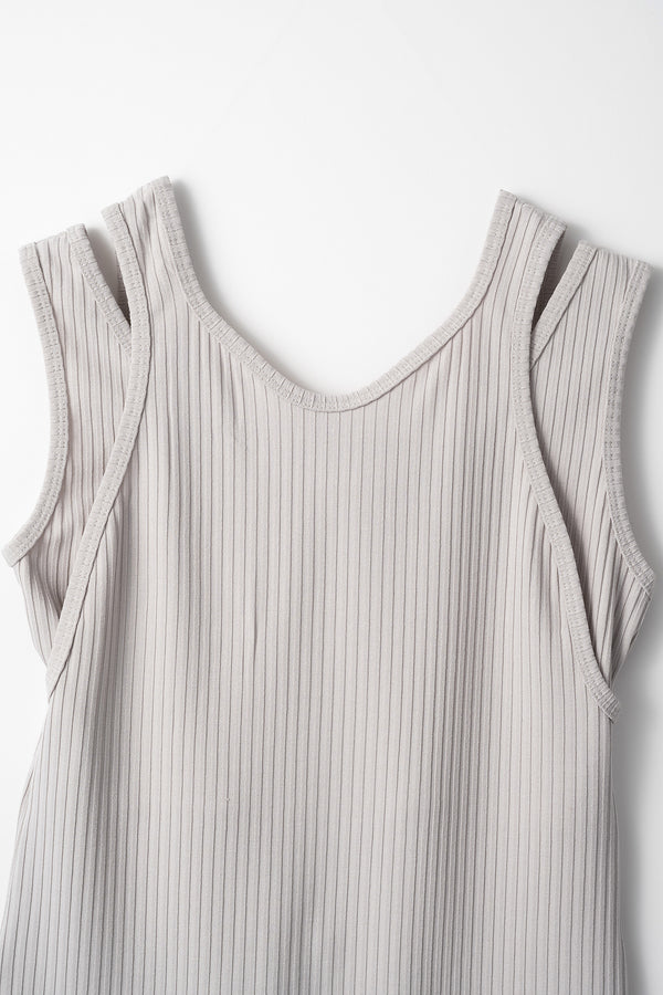 MURRAL Melt rib tank top (Greige)