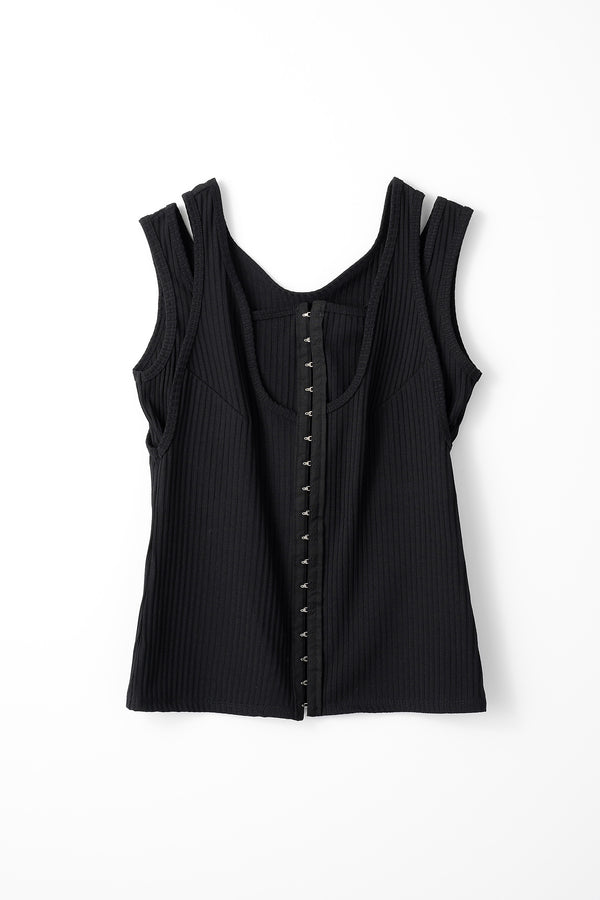 MURRAL Melt rib tank top (Black)
