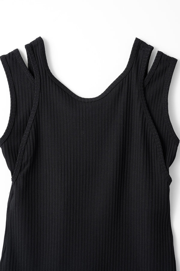 MURRAL Melt rib tank top (Black)
