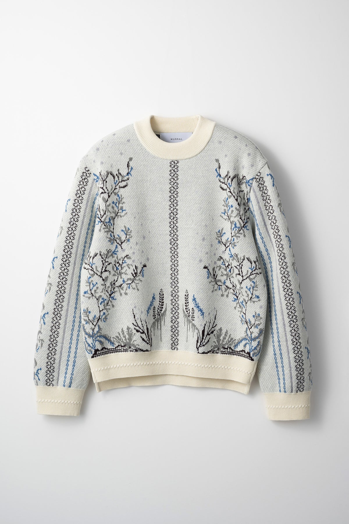 Snow cover knit sweater (White)