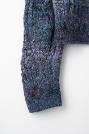 Hazy knit cardigan (Blue)