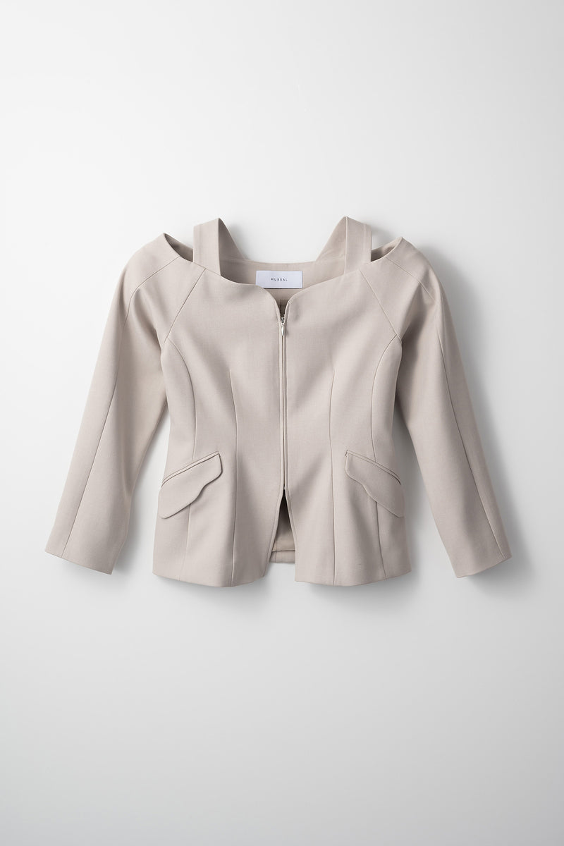Melt off shoulder jacket (Ivory)