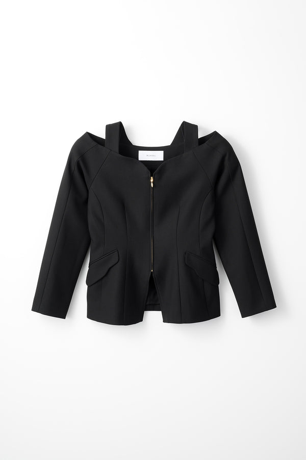 MURRAL Melt off shoulder jacket (Black)