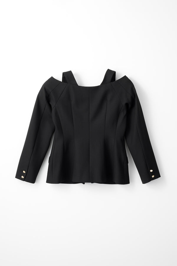 MURRAL Melt off shoulder jacket (Black)