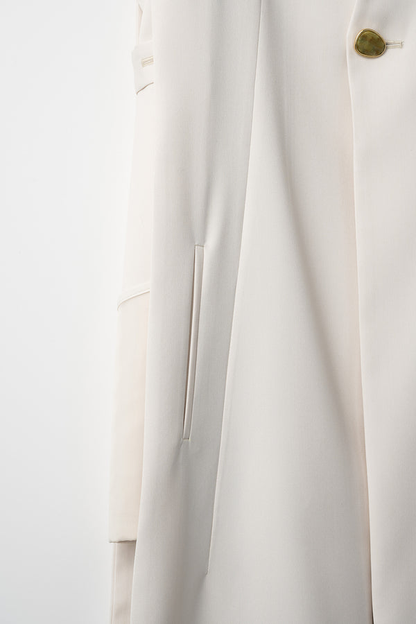 MURRAL Monochrome long gilet (White)