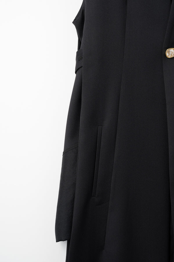 MURRAL Monochrome long gilet (Black)