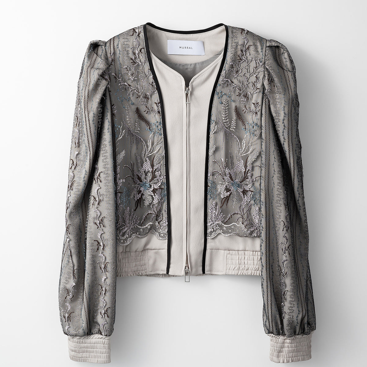 murral Petal lace zipped jacket (Gray)