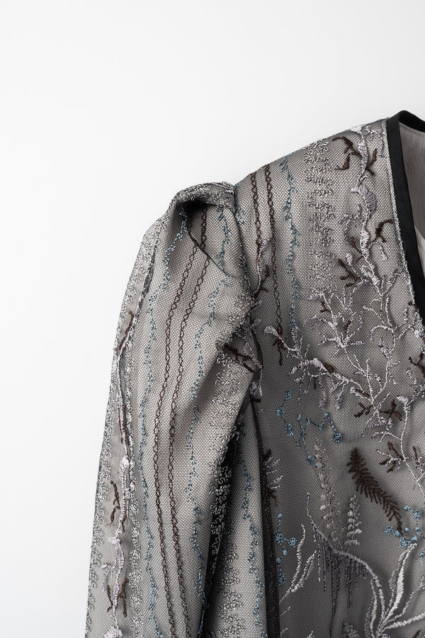 MURRAL Petal lace zipped jacket (Gray)