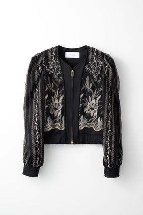 Petal lace zipped jacket (Black)