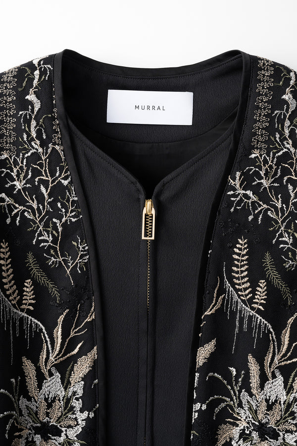 MURRAL Petal lace zipped jacket (Black)