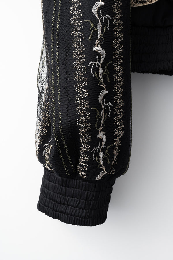 MURRAL Petal lace zipped jacket (Black)