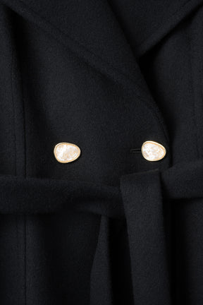 Curvy wool coat (Black)