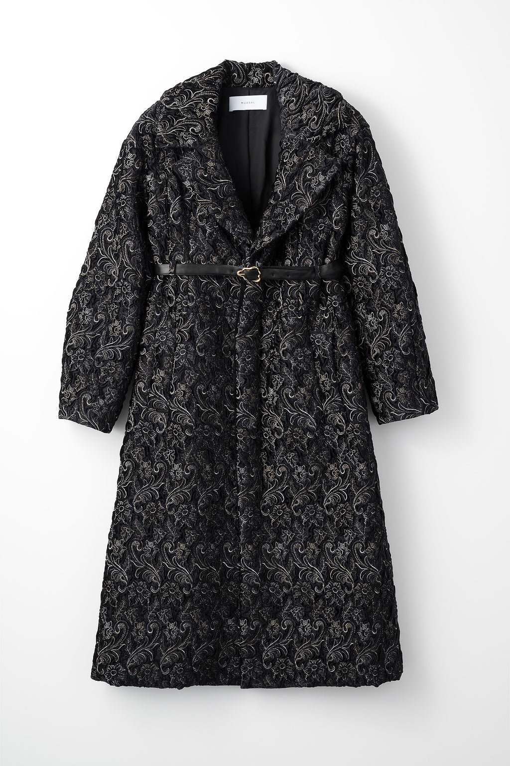 Ice flower embroidery coat (Black)