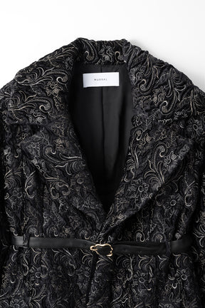 Ice flower embroidery coat (Black)