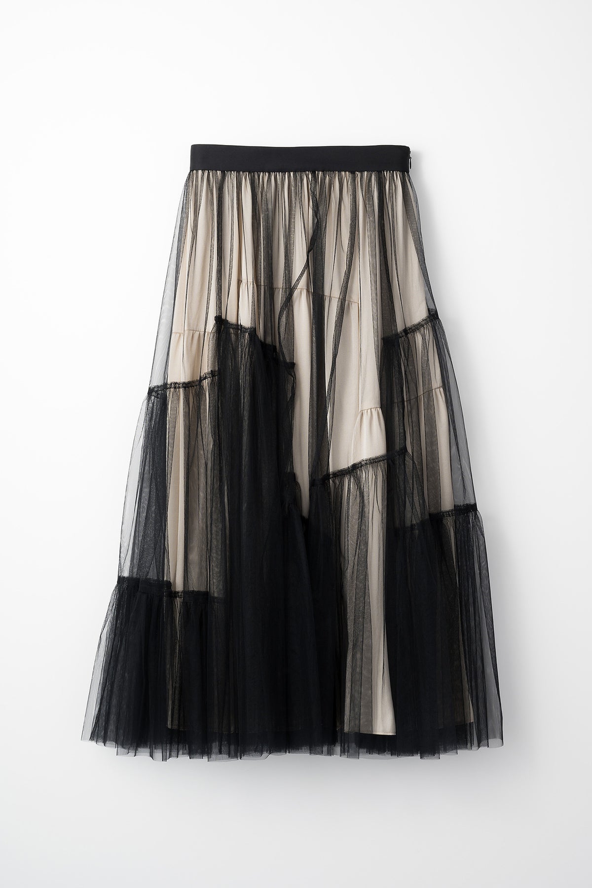 Leaf vein tulle skirt (Black)