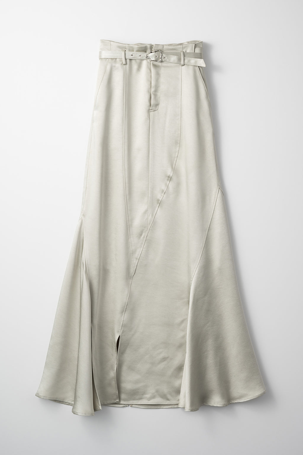 Curvy satin skirt (Greige)
