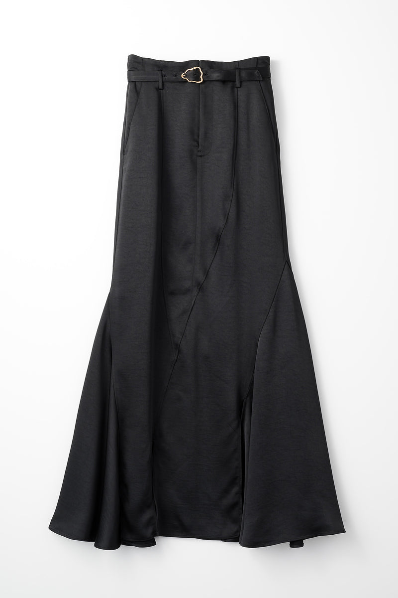 Curvy satin skirt (Black)