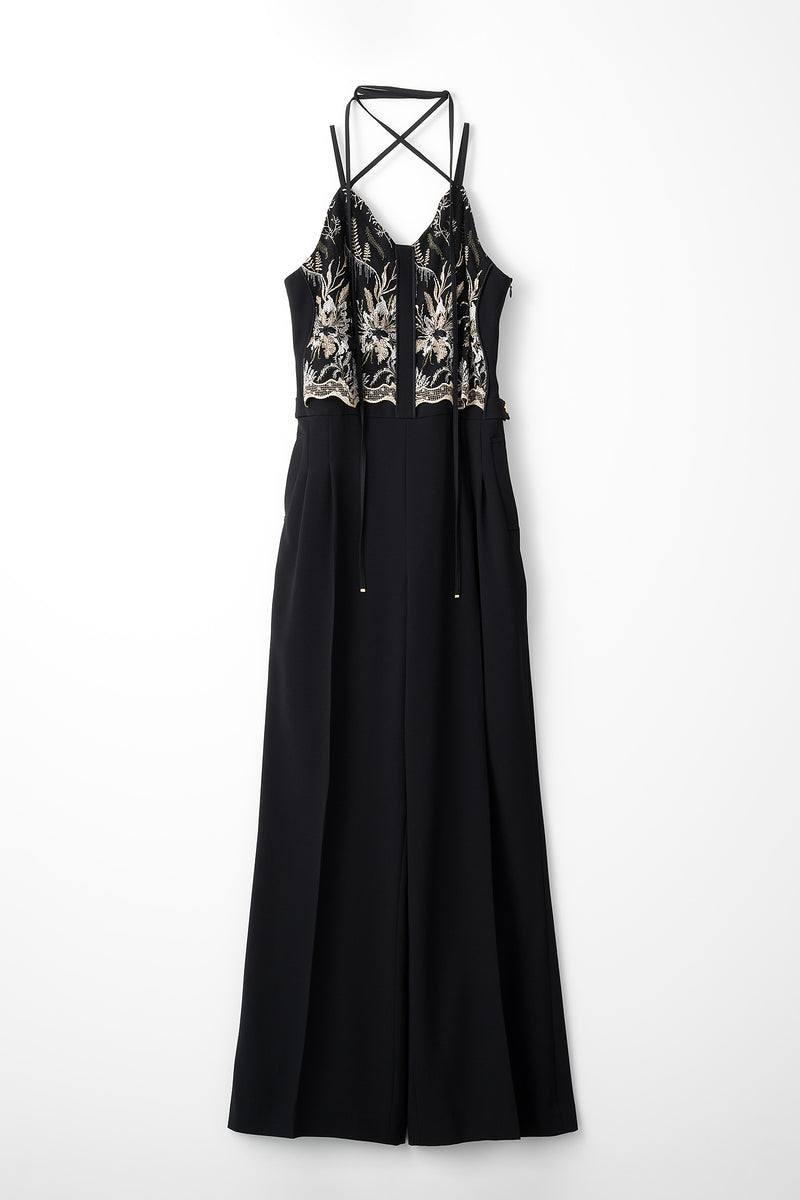 Petal lace overalls (Black)