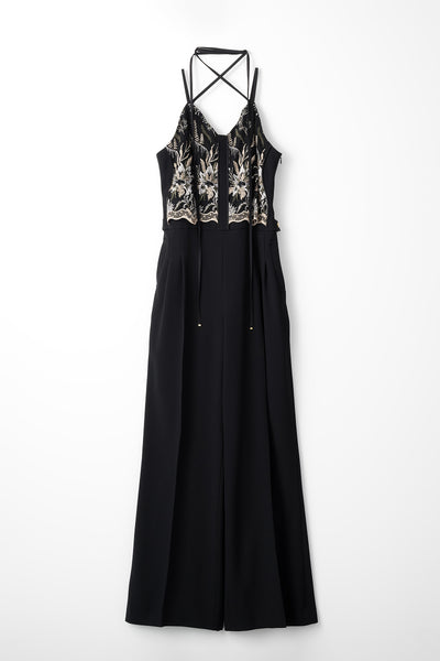 Petal lace overalls (Black)