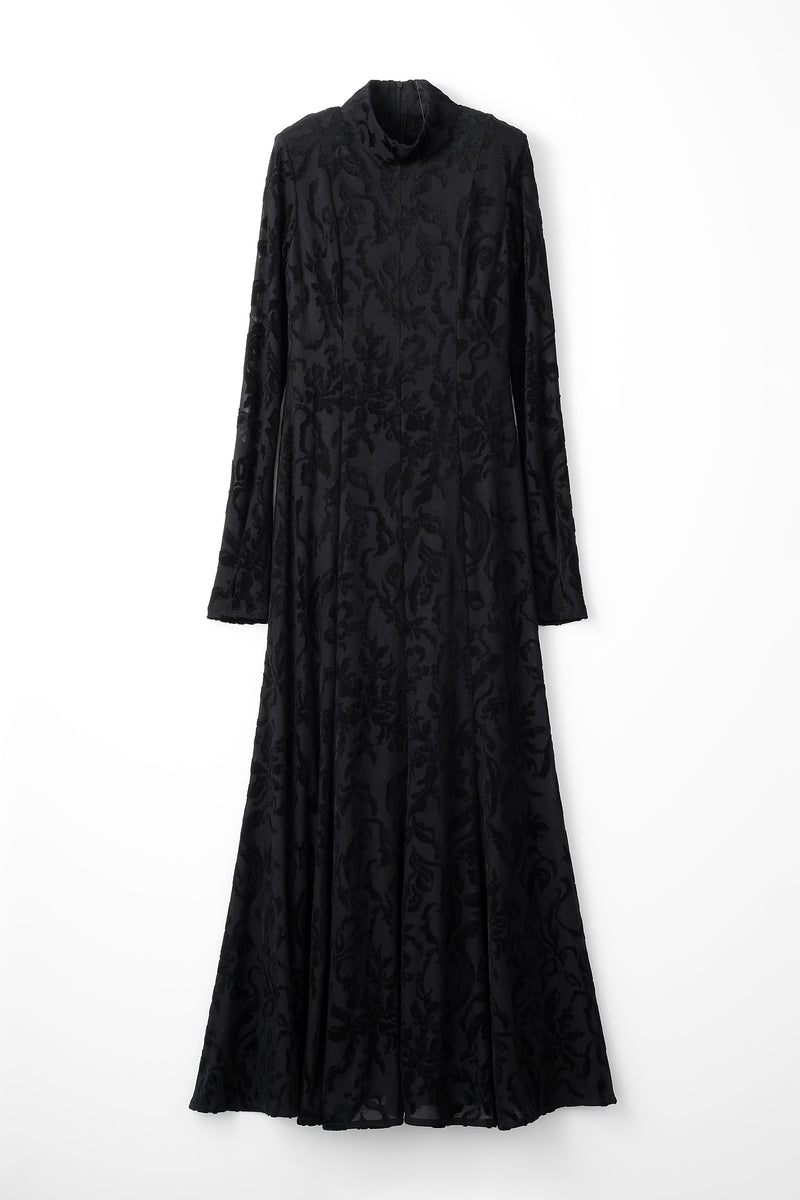 Snowflake jacquard velor dress (Black)