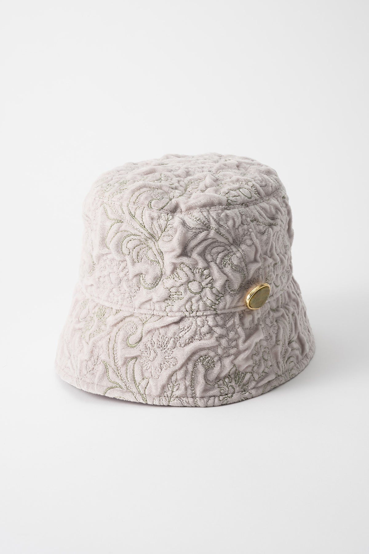 Ice flower embroidery hat (Ivory)