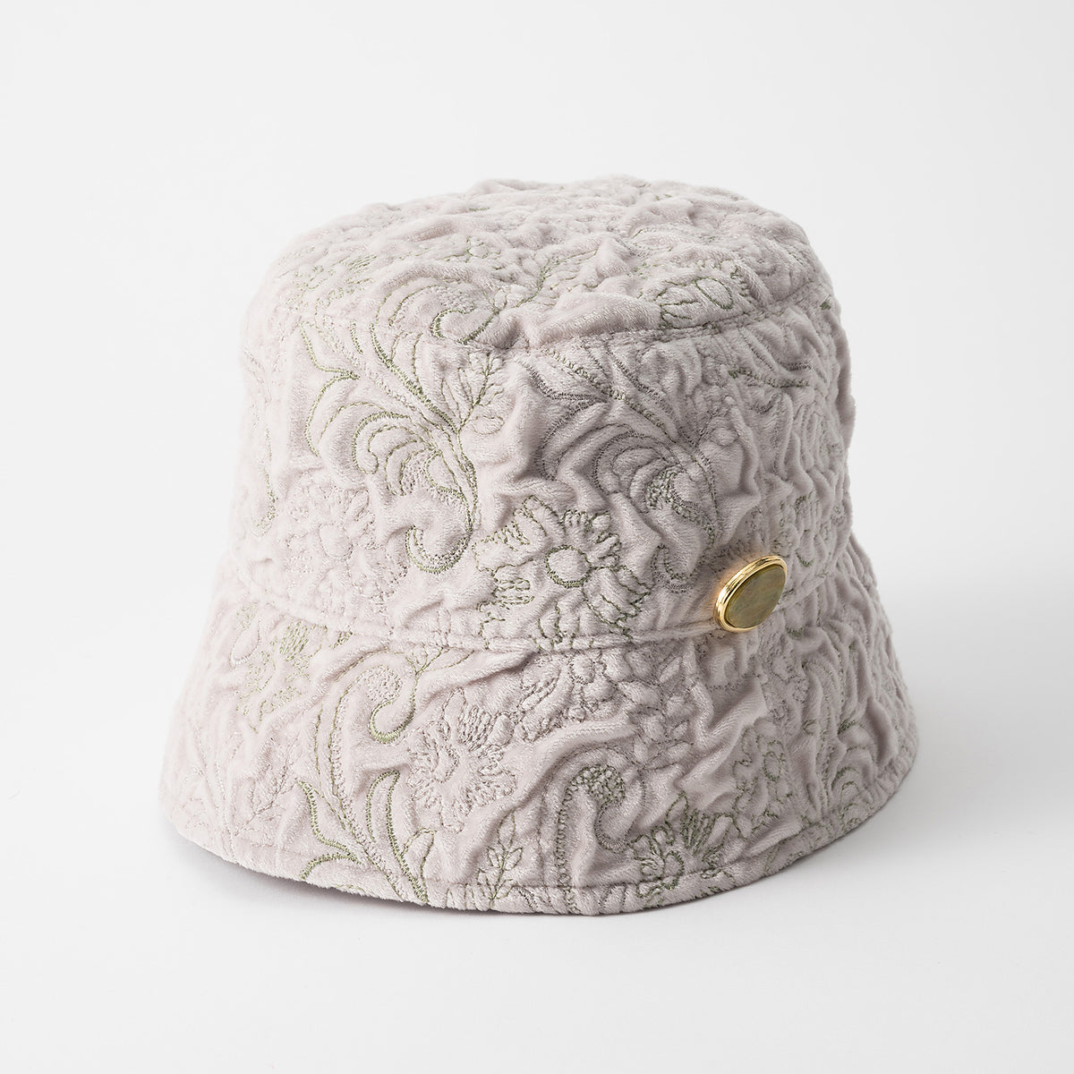 Ice flower embroidery hat (Ivory)